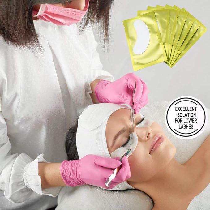 55 Pairs Set, Under Eye Hydrogel Pads, Professional Lint Free Eye Mask Eyelash Extension Gel Patches Kit for Adhesive Lash Beauty Tool (Golden)-Velvo Beauty