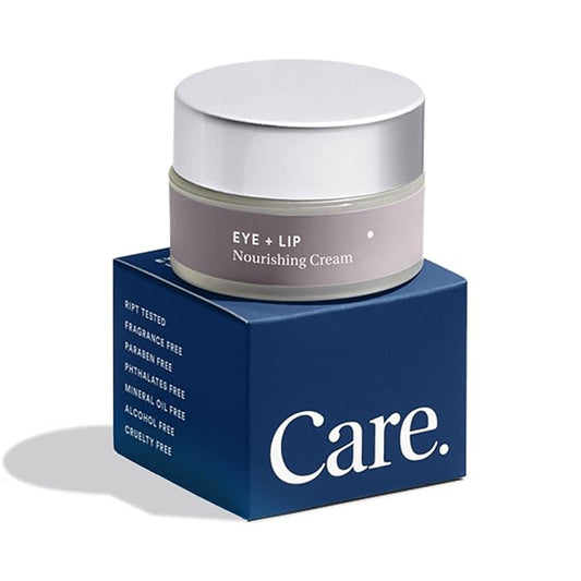 Eye+Lip Nourishing Cream with Caffeine, Vitamin K, Vitamin C, and Peptides. De-Puffs and Reduces Dark Circles. Fragrance-Free, Cruelty-Free. (0.5 ounce) (0.5 oz)-Velvo Beauty