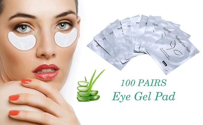 100 Pairs Set,Under Eye Pads,Comfy and Cool Under Eye Patches Gel Pad for Eyelash Extensions Eye Mask Beauty Tool-Velvo Beauty