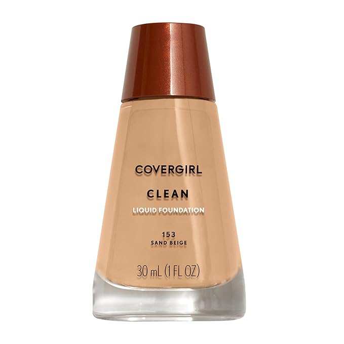 COVERGIRL Clean Liquid Foundation, Sand Beige 153, Pack of 1-Velvo Beauty
