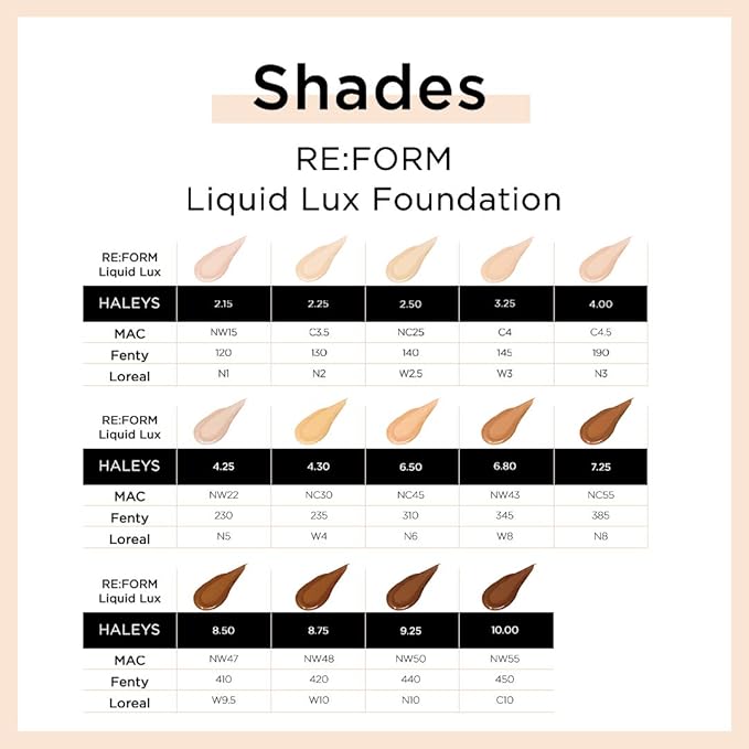 HALEYS RE:FORM Liquid Lux Foundation (9.25) Vegan, Cruelty-Free Foundation Makeup - Even Skin Tone and Cover Blemishes & Imperfections with a Luminous Finish for Long-Lasting Wear-Velvo Beauty