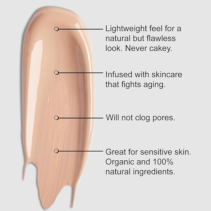 Organic Aloe-Based LUX Liquid Foundation, Natural Vegan Gluten-Free Made in USA, Nutmeg-Velvo Beauty