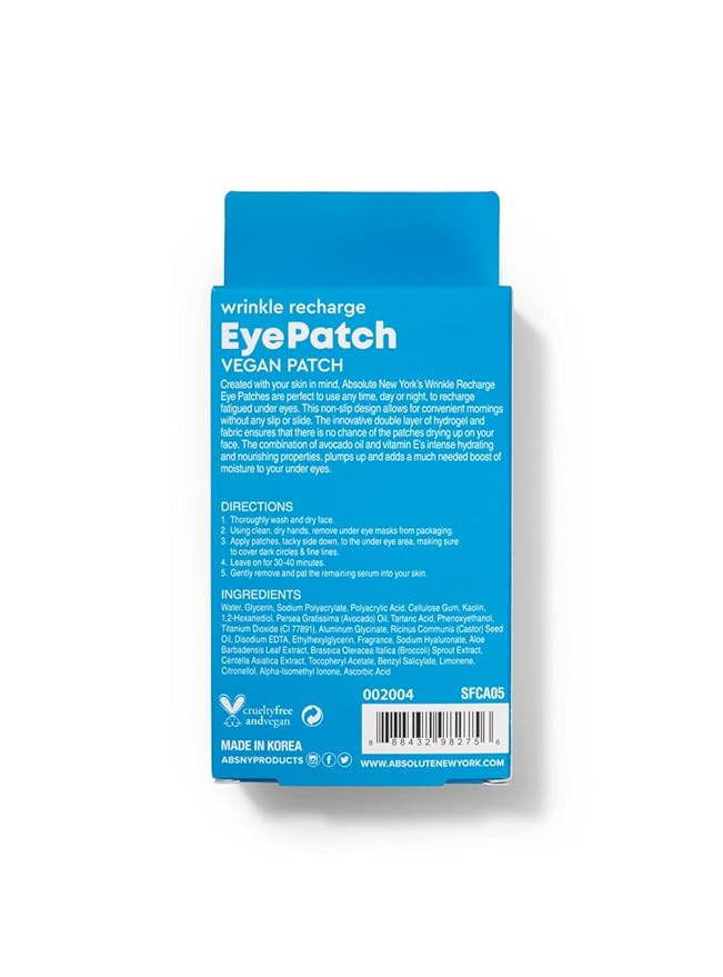 Absolute New York Wrinkle Free Avocado Eye Patch-Velvo Beauty