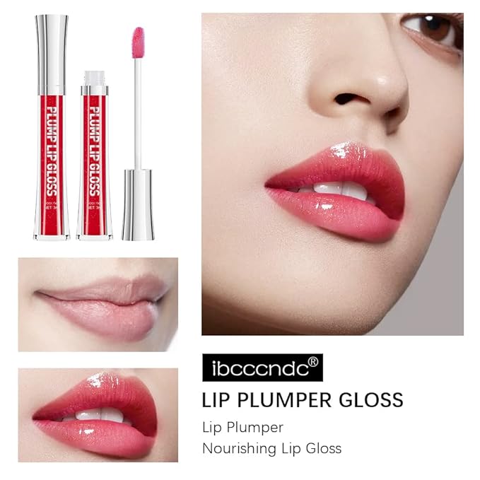 ibcccndc Lip Plumper gloss,Natural Lip Plumper,High Shine Lip Plumper,Lip Enhancer for Fuller,Sexy Lip Gloss,Shiny Lip Gloss For Girls and Women (5)-Velvo Beauty