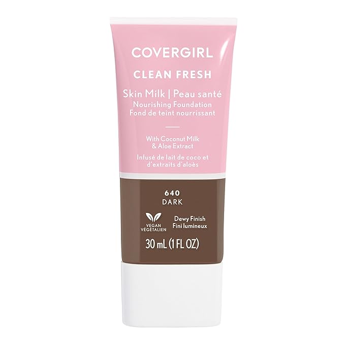 COVERGIRL, Clean Fresh Skin Milk Foundation, Dark, 1 Count (packaging may vary)-Velvo Beauty