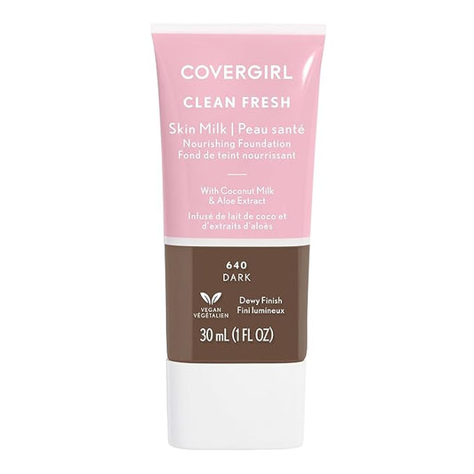 COVERGIRL, Clean Fresh Skin Milk Foundation, Dark, 1 Count (packaging may vary)-Velvo Beauty