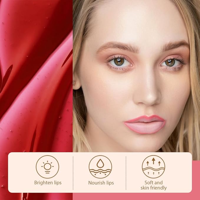 Matte Liquid Lip Stain Peel Off Lip Liner Tattoo - Pinkish Red, Waterproof Smudge-Proof Lip Gloss, Long-Lasting Non-Stick Cup Formula, Natural Peel Off Design for All Skin Types #6-Velvo Beauty