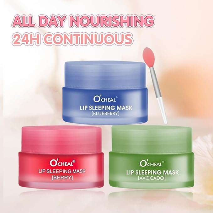 Lip Sleeping Mask Overnight Moisturizer Balm, Berry Lip Mask, Day and Night Repair Lip Balm for Improves Dryness Cracked, Moisturize and Nourish Lip Scrubs Exfoliate Reduce Lip Lines (Berry)-Velvo Beauty
