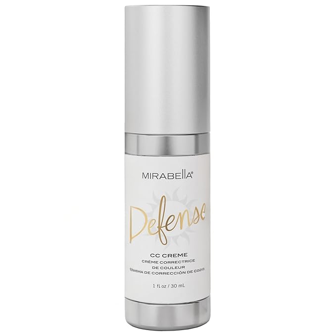 Mirabella Defense CC Creme Full Coverage Foundation with SPF 20, CC Cream Foundation with Sunscreen & Hyaluronic Acid, Oil Control with Salicylic Acid - Light-Velvo Beauty
