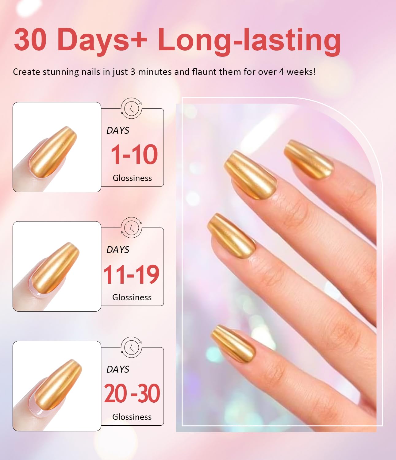 Gold Chrome Nail Powder BISHENGYF -【Magic Mirror Effect】 Pearl Chrome Nail Powder White Clear Aurora Mermaid Iridescent Silver Nail Chrome Powder Pigment Glitter Dust for Manicure Decroation DIY-Velvo Beauty