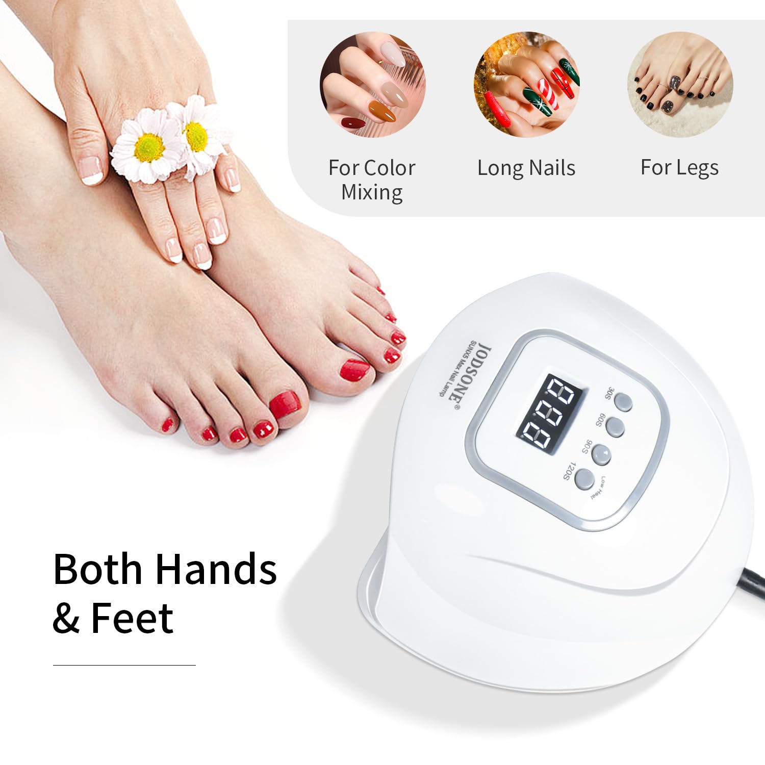 JODSONE U V LED Nail Lamp, Nail Dryer for Gel Polish, Led Light with Automatic Sensor & 4 Timers-Velvo Beauty