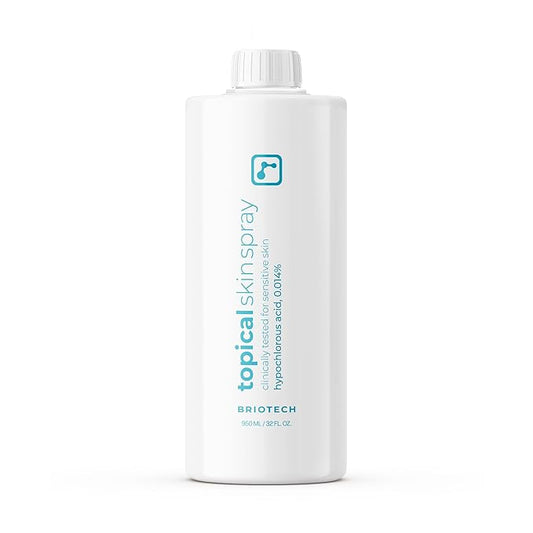 BRIOTECH Topical Skin Spray, Hypochlorous Acid for Sensitive Skin, HOCl Facial Mist, Full Body Support Against Irritation, Calm Redness, Soothe Foot & Scalp, 32 oz Refill (1 Pack)-Velvo Beauty