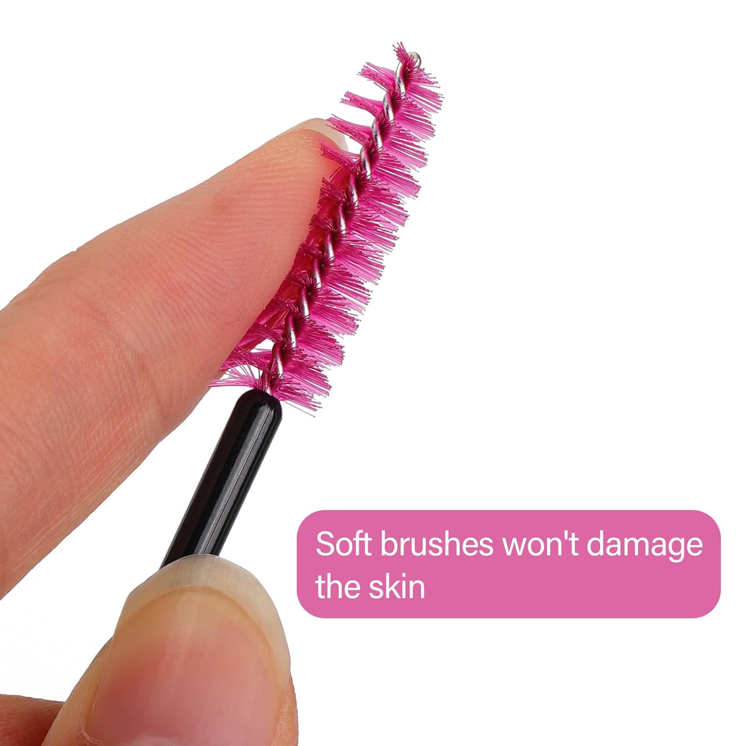 1000 Disposable Mascara Wands Eyelash Brushes Spoolies for Eyebrow Eye Lash Extension Black and Rose Red-Velvo Beauty