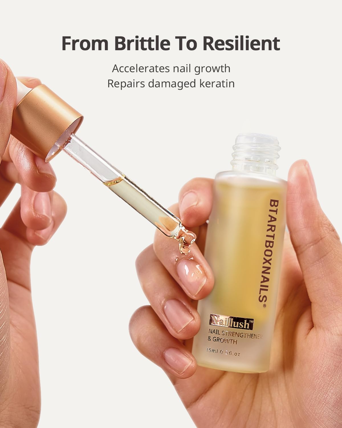 BTARTBOXNAILS Naillush Nail Strengthener & Growth - Repair Damaged Nails, Strengthen Weak & Thin Nails, Extra Strong Nail Growth Treatment, Long Lasting Nail Hardener, 15ml-Velvo Beauty