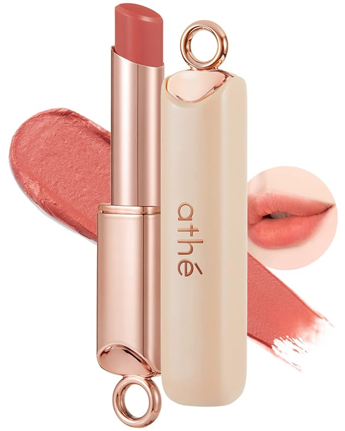 ATHÉ Authentic Airy Lip Balm 01 DRIZZLE, Korean Vegan Color Lip Blam, Flake-Free Slim Fit Lips, Silky Powdery Finish & Air-like Blurring with Vibrant Colors, 0.11oz.-Velvo Beauty