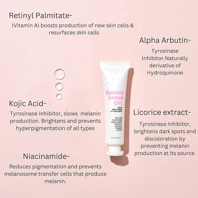 Potent brightening Lip Balm for dark lips & smokers lips, kojic acid, alpha arbutin, niacinamide, licorice, vitamin A, Carefully formulated for lips.-Velvo Beauty