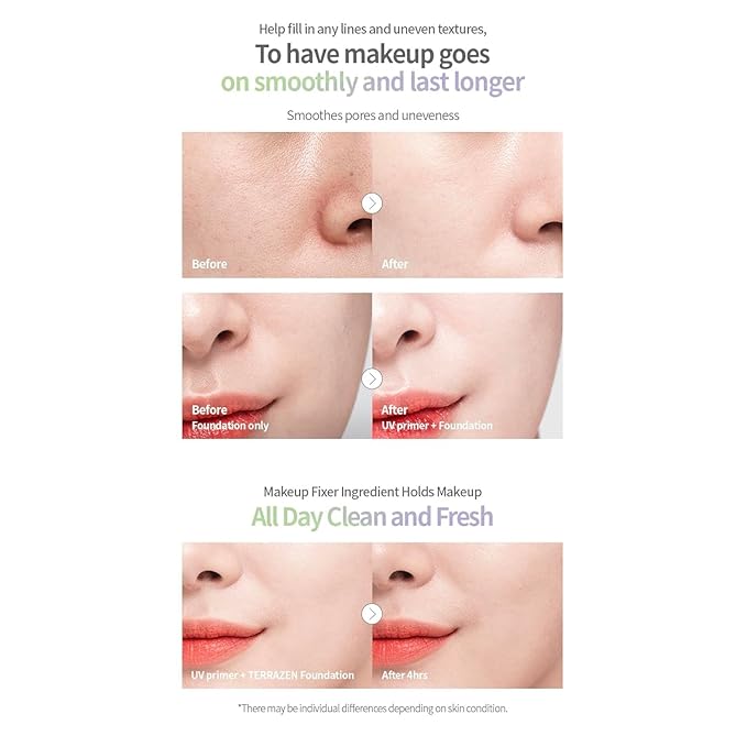 Korean Face Primer 30ml - Korean Makeup & Skincare Lightweight Corrector Base SPF40 PURPLE - Reduces Dullness, Moisturizes for Red, Sensitive Skin witj Aloe (Primer - Purple Tinted)-Velvo Beauty