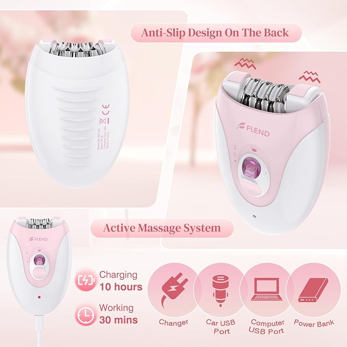 Epilator,Epilator for Women Facial Hair Removal Rechargeable,2 Speeds Hair Removal,HairRemoval Device with 36 Tweezers,Hair Removal forWomen Legs/Face/Bikini/Arms,Womens Electric Shaver Smooth Skin-Velvo Beauty