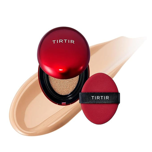 [*Mini Size*] TIRTIR Mask Fit Red Cushion Foundation | Full coverage, Weightless, Skin fit, Satin Glow Finish, Korean Makeup BB Foundation, beauty, Tattoo cover up, Buildable (#25N Mocha, 0.15 Fl Oz)-Velvo Beauty