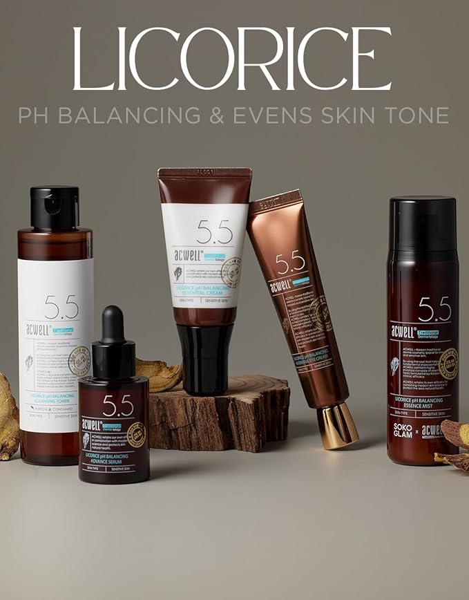 ACWELL Licorice pH Balancing Korean Toner for Cleansing - Alcohol-Free PH5.5 Hydrating Facial Astringent -Skin Clarifying & Hydration Boosting Toner, 5.1 fl.oz. 2 Pack-Velvo Beauty