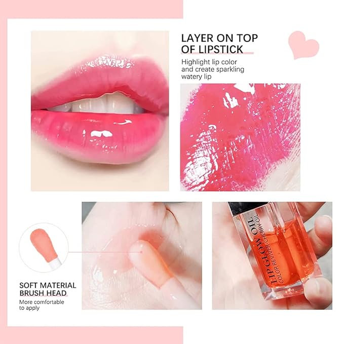 Moisturizing Lip Oil,No-Sticky Lip Gloss Lip Balm Lip Care,Fruit Flavoured Lip Oil For Dry Lip's Moisturizing Hydrating And Nourishing (004#CORAL) 0.2 OZ-Velvo Beauty