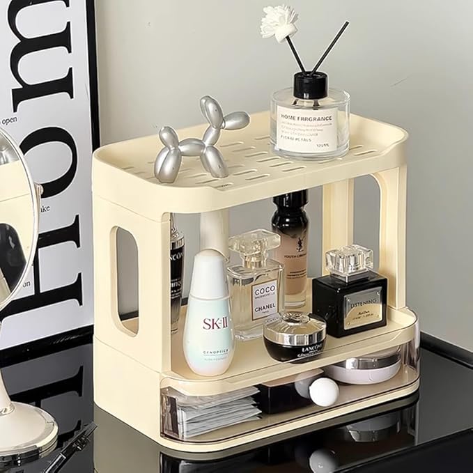 3-Tier Desk Organizers & Dispensers，Mail Holder for Office Desk Organization，Kitchen Spice Rack or Bathroom Countertop Organizer, Gift for Teachers, Classmates, and Friends (Beige)-Velvo Beauty