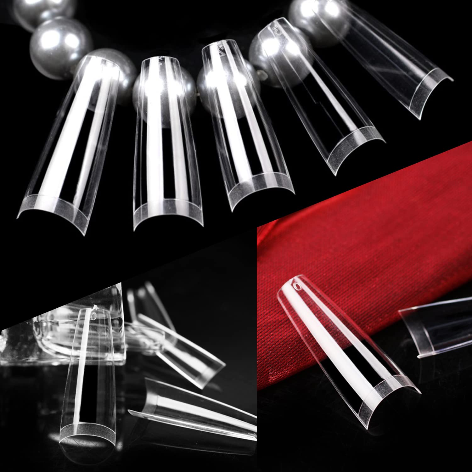 UNA GELLA Gel Nail Tips Coffin - Long Coffin Ballerina Nails Tips Half Cover Ballerina Acrylic Fake Nails 216PCS Falese Nail Tips for Nail Extension 12 Sizes Home DIY Salon-Velvo Beauty