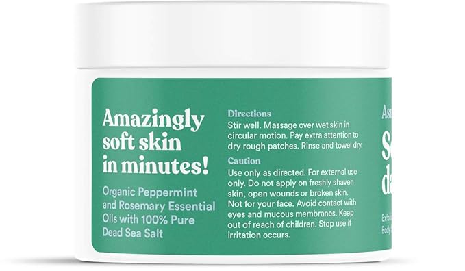 ASUTRA Dead Sea Salt Essential Oil Body Scrub Exfoliator (Purifying Peppermint), 16 oz - Ultra Hydrating, Gentle, & Moisturizing - Coconut, Peppermint, and Rosemary Oils-Velvo Beauty