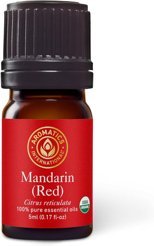 Aromatics International Premium Organic Mandarin Red Essential Oil 5ml | 100% Pure Essential Oil for Diffusion & Aromatherapy-Velvo Beauty