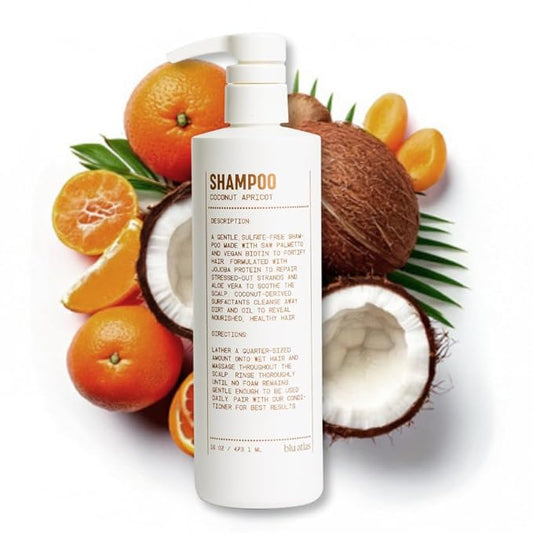 Blu Atlas Men's Natural Shampoo – Organic, Sulfate-Free, Paraben-Free – Deep Cleansing & Hydrating – Coconut Apricot Scent – Made in America – 16 oz-Velvo Beauty