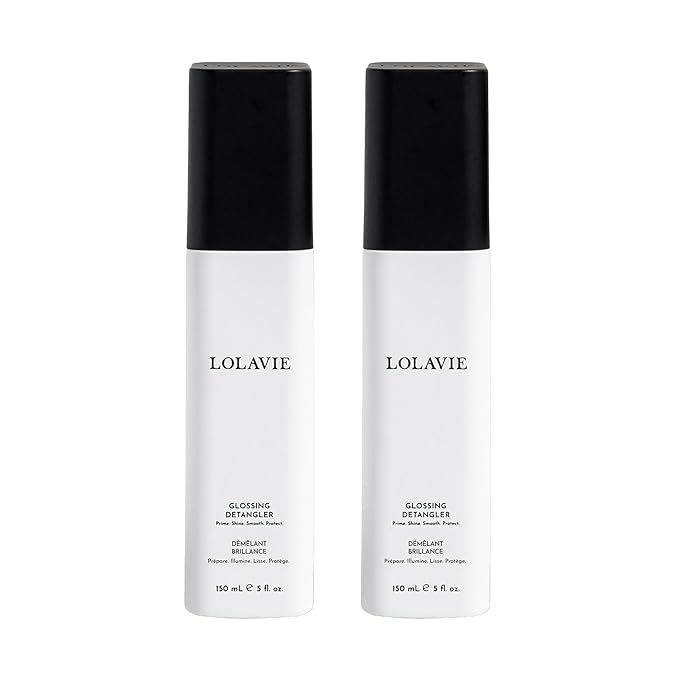 LolaVie Glossing Detangler - 5 oz, 2 Pack - Delivers 15x Softer, Smoother Hair & 99% Reduction in Flyaways - 450-Degree Heat Protectant - Color Safe - All Hair Types-Velvo Beauty