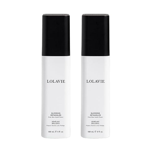 LolaVie Glossing Detangler - 5 oz, 2 Pack - Delivers 15x Softer, Smoother Hair & 99% Reduction in Flyaways - 450-Degree Heat Protectant - Color Safe - All Hair Types-Velvo Beauty