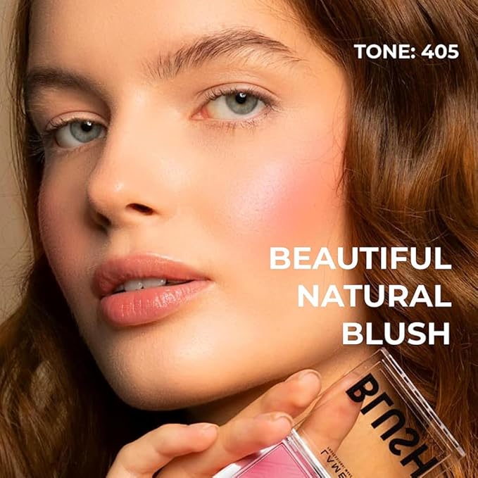 Lamel Pink Blush Cheek Color Mini - Blendable Natural Blush Powder - Enhances & Defines Shapes & Features - Contouring Powder Blush - 4 Universal Shades - № 405 (Pink Blossom) - 3.8g / 0.13 oz-Velvo Beauty