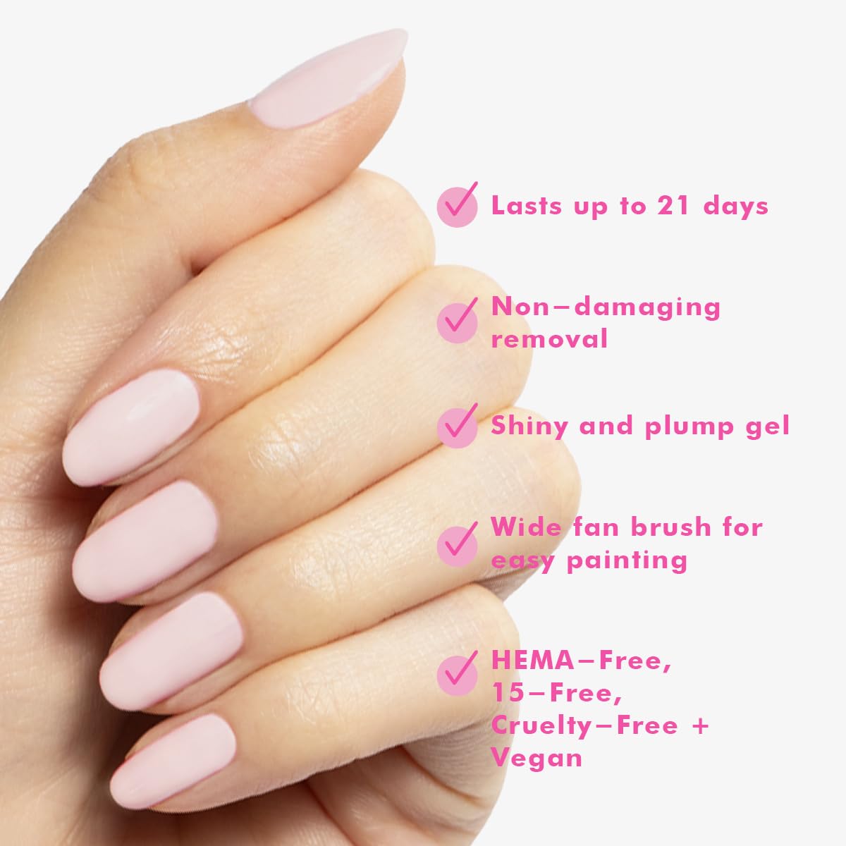 Olive & June Gel Polish | UV LED Nail Lamp Needed | Long Lasting Formula | Up to 21 Days of Wear | Damage-Free Removal | Salon-Quality Manicure, Pedicure at Home | GH | Baby Pink-Velvo Beauty