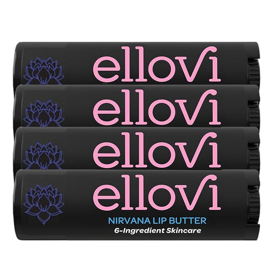 Natural Lip Butter Lip Balm - Nirvana - Pure Enough to Eat - Made With Just 6 Vegan Ingredients - 100% Natural & Organic Moisturizing Lip Care for All Day Hydration (4-Pack)-Velvo Beauty