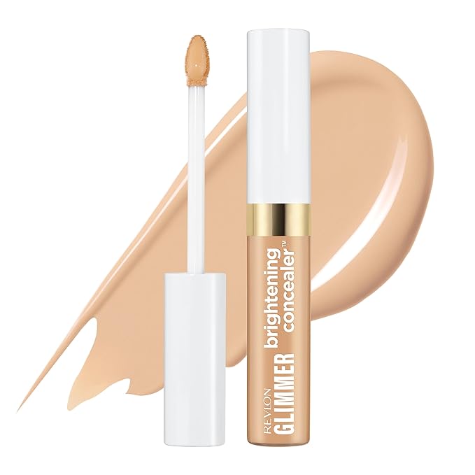Revlon Glimmer Brightening Concealer, Liquid Under Eye Makeup, Made with Caffeine, Vitamin C, & Stevioside, 135, 0.3 fl oz-Velvo Beauty