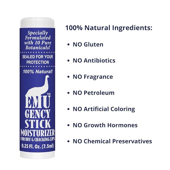 Montana Emu Ranch - EMUgency All Purpose Moisturizing Pocket Stick - 0.25 Ounce - 3 Pack - Helps Relieve Chapped, Cracked, and Split Lips and Skin-Velvo Beauty