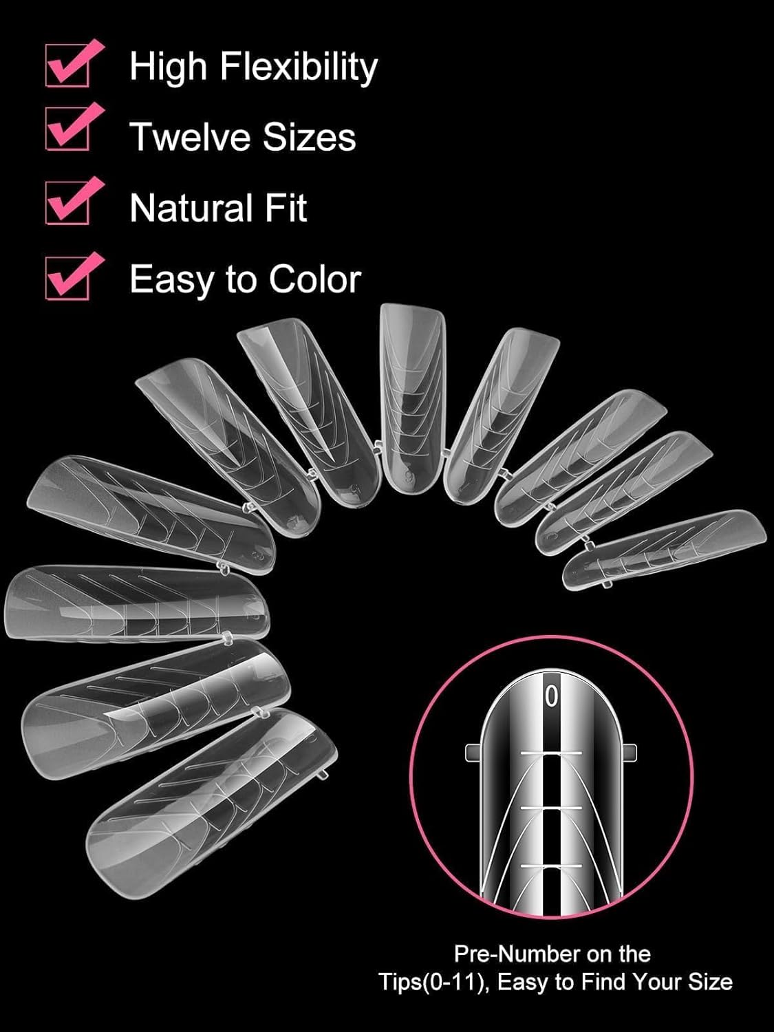 TOROKOM Poly Extension Gel Dual Nail Forms Nail Forms, 120Pcs Full Cover Coffin Nail Molds 12 Sizes for Gel Manicure Nail Art Design Salon&DIY-Velvo Beauty
