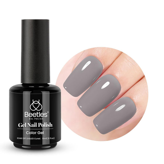 beetles 15 ml Gray Gel Nail Polish Neutral Light Pastel Solid Grey Color Soak Off LED UV Lamp DIY Manicure Decoration Nail Art Design Salon at Home Gift for Women Girls-Velvo Beauty