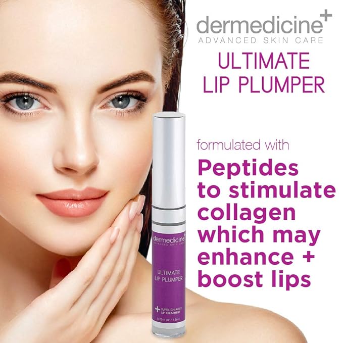 Ultimate Lip Plumper Super-Charged Lip Treatment w/Peptides, Vitamin E & Hyaluronic Spheres | May Enhances and Boost Lips for a Plumper Appearance 0.25 fl oz / 7.5ml-Velvo Beauty