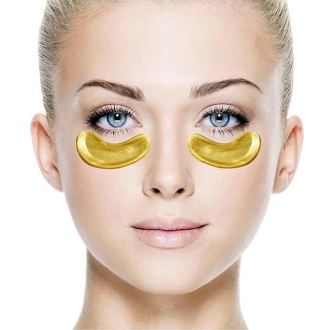 20 Pairs Gold Eye Mask Powder Crystal Gel Collagen Eye Pads For Anti-Aging & Moisturizing Reducing Dark Circles, Puffiness, Wrinkles-Velvo Beauty