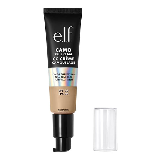 e.l.f. Camo CC Cream, SPF 30 Color-Correcting Medium-To-Full Coverage Face Foundation, Delivers An Airbrushed Finish, Vegan & Cruelty-Free, Light 205 N-Velvo Beauty