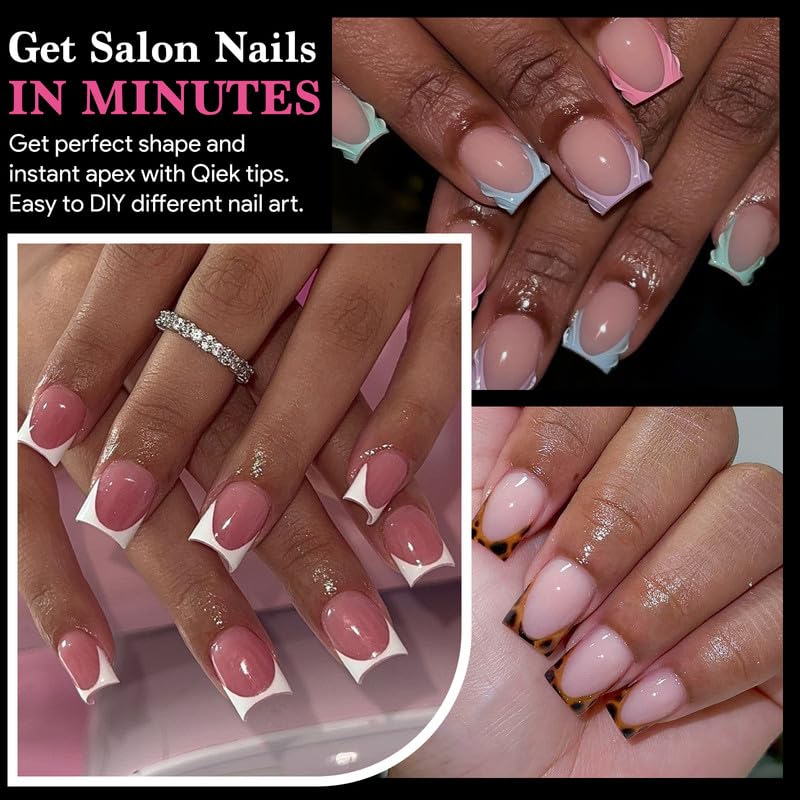 Extra Short Flat Head False Nail Tips, 15 Sizes 510 PCS Clear French Press On Fake Nail Pre-shaped Half Matte Full Cover Gel Nail Tips Extensions Long Lasting for DIY Beginners & Salon Manicure-Velvo Beauty