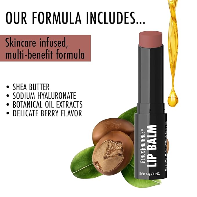 Black Radiance Beyond A Pout Plumping Lip Balm, Moisturizes & Conditions with a Blend of Botanical Oils & Hyaluronic Acid For a Glossy Finish, Vegan, Cruelty-Free - Kissable-Velvo Beauty