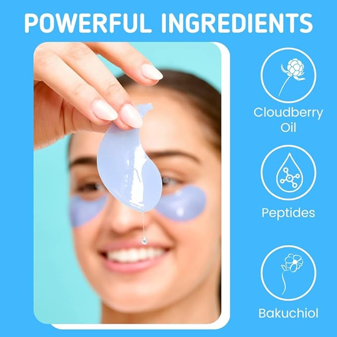 Patchology Iced Cooling Under Eye Mask Patches with Peptides, Cloudberry Oil and Bakuchiol. Cool eye gels to firm skin and soothe, reduce fine lines and under eye bags 5 Pair-Velvo Beauty