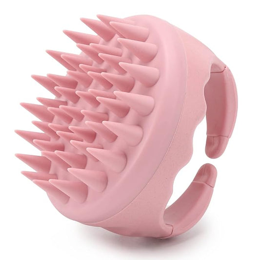 Silicone Scalp Massager Shampoo Brush Hair Scrubber Scalp Brush for All Hair Types of Women, Men, Kids, Pets - Pink-Velvo Beauty