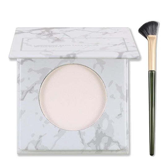 Erinde Face Highlighter Palette, Matte Face Illuminator Palette, Natural Glow Finish, Nude Beige Smooth Baked Powder, Lightweight Blendable Highlighter Makeup, 04 Bright White-Velvo Beauty