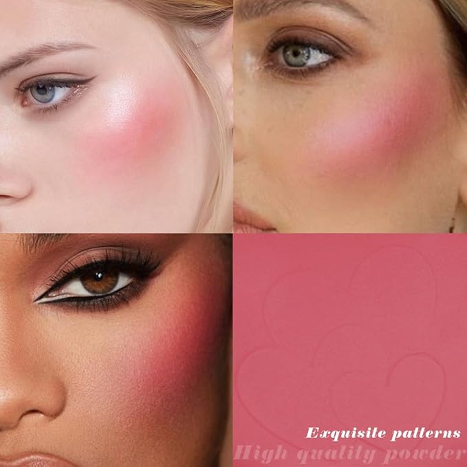 Rose Bean Paste Matte Single Pressed Cheeks Face Blushes Makeup Palette, Rose Bean Monochrome Cream Blushes Palette Makeup for Older Women, Natural Pigmented Paleta de rubores monocromática 04-Velvo Beauty