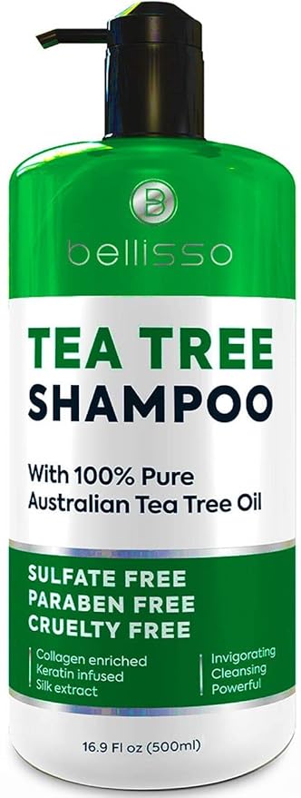 Tea Tree Oil Shampoo - Sulfate and Paraben Free with Collagen Keratin - Ideal for Women and Men with Oily Hair and Scalp Buildup - Anti Dandruff Treatment for Itchy, Dry Scalps – Salon Grade Products-Velvo Beauty