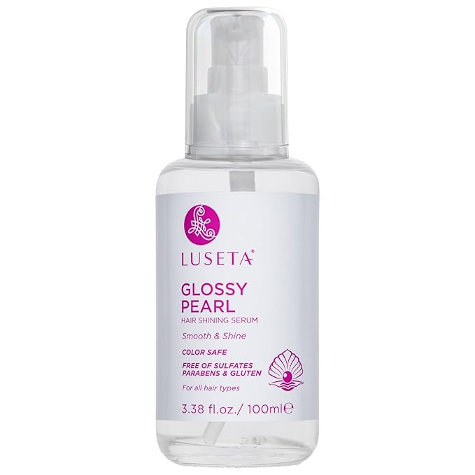 Luseta Glossy Pearl Shining Serum for Frizzy Hair Smoothing and Nourishing with Pearl Extract, Awakening Shine for Dull Hair - 3.38 oz-Velvo Beauty